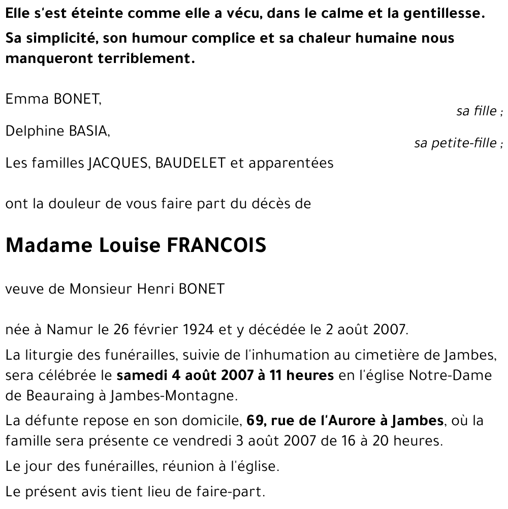 Louise FRANCOIS