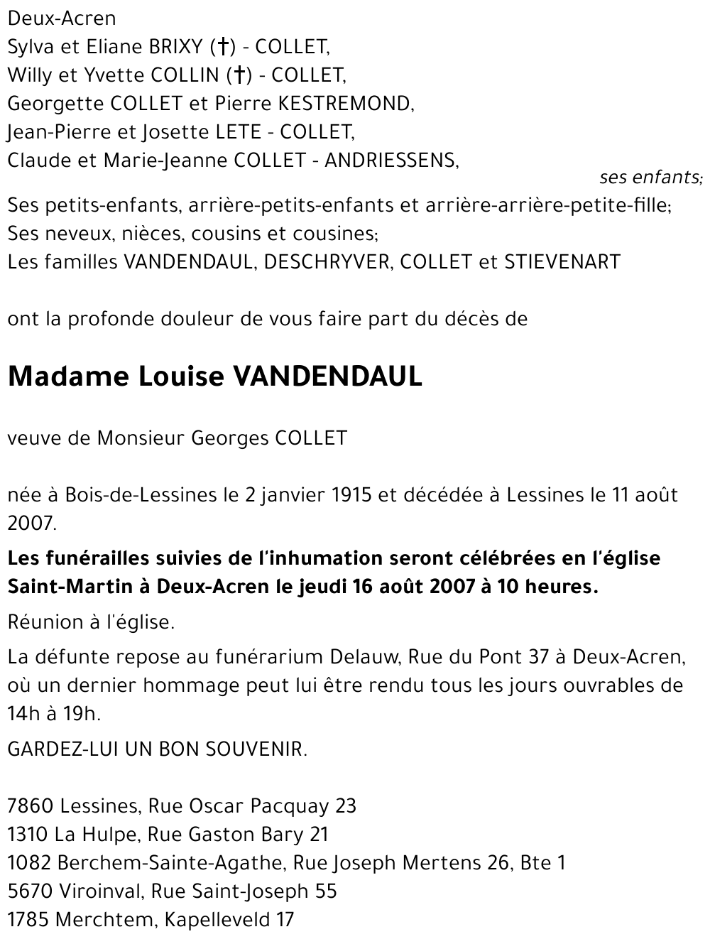 Louise VANDENDAUL