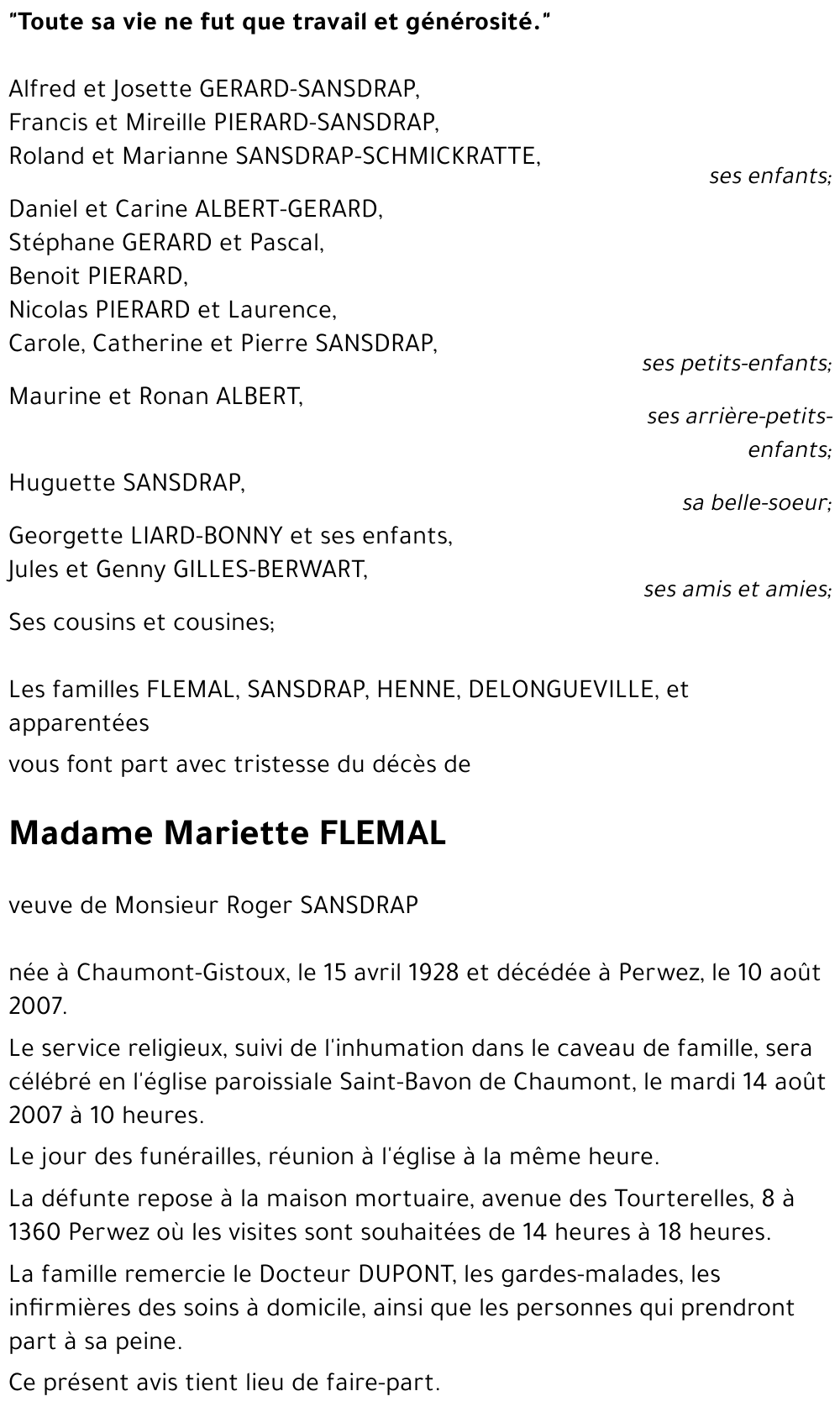 Mariette FLEMAL