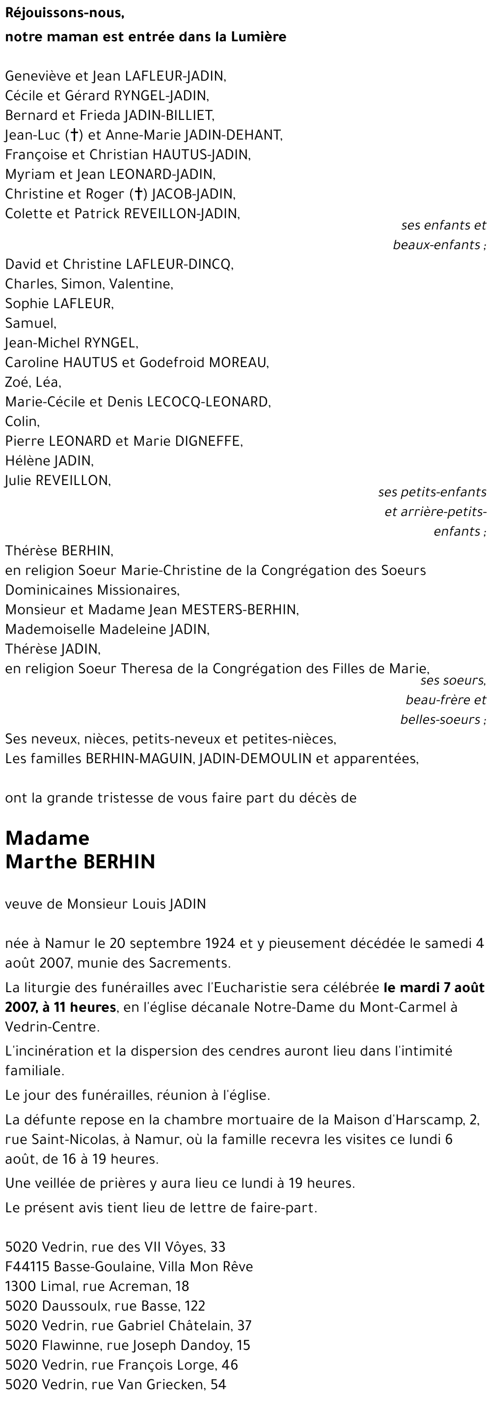 Marthe BERHIN
