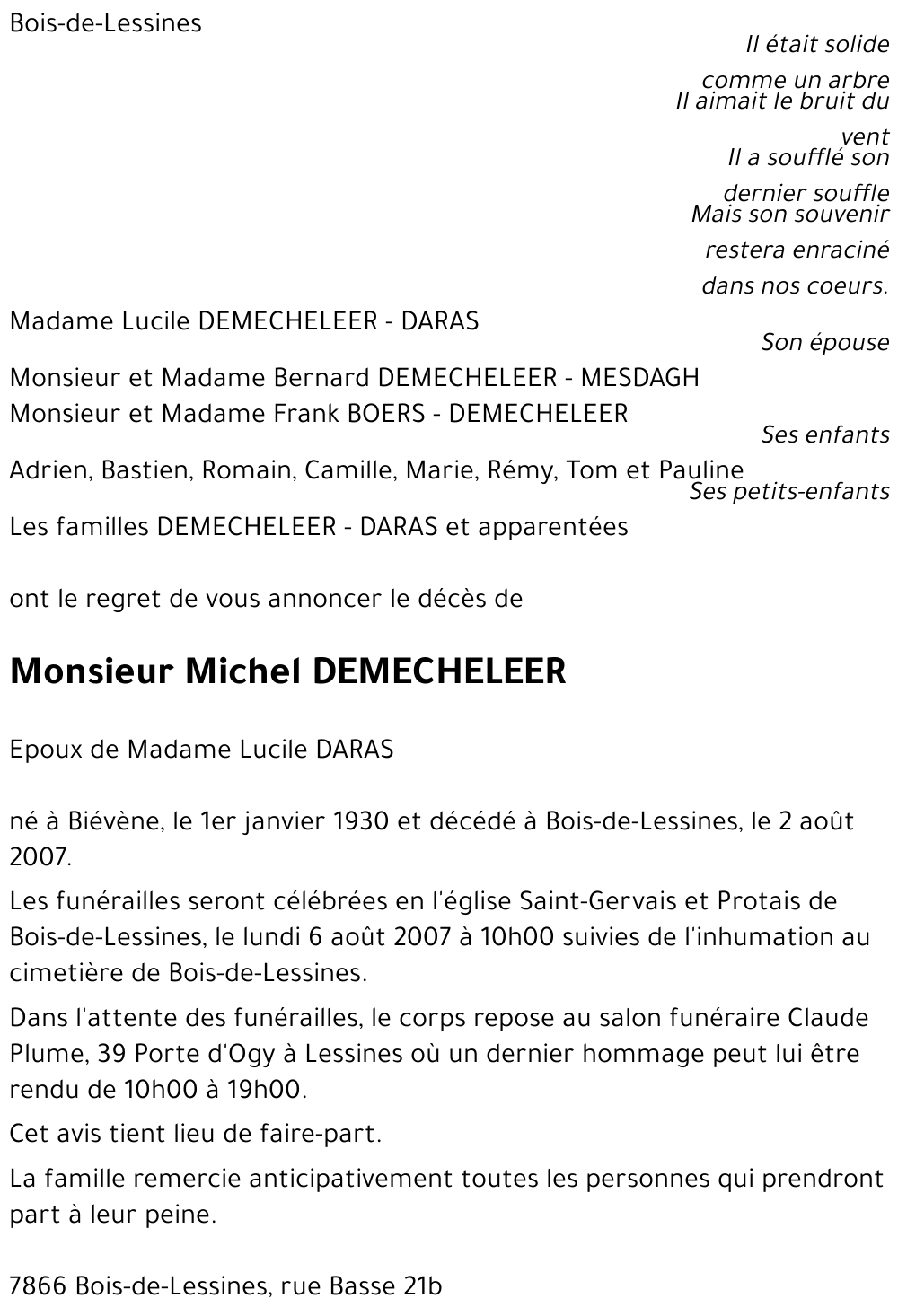 Michel DEMECHELEER