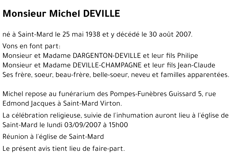 Michel DEVILLE