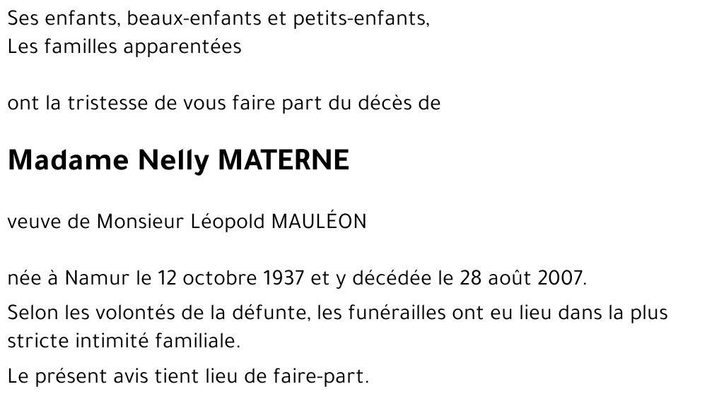 Nelly MATERNE