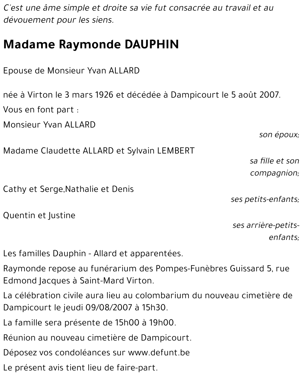 Raymonde DAUPHIN