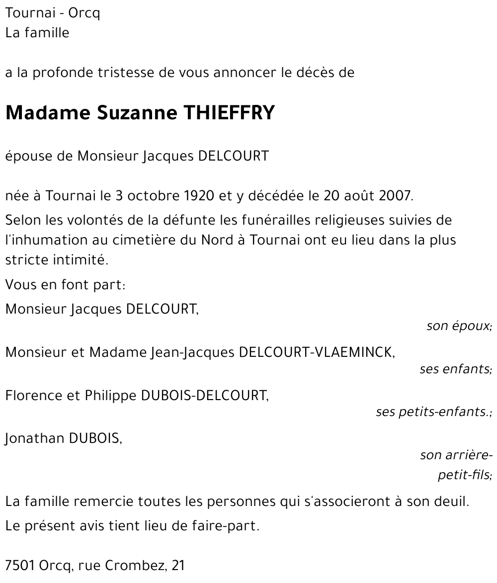 Suzanne THIEFFRY