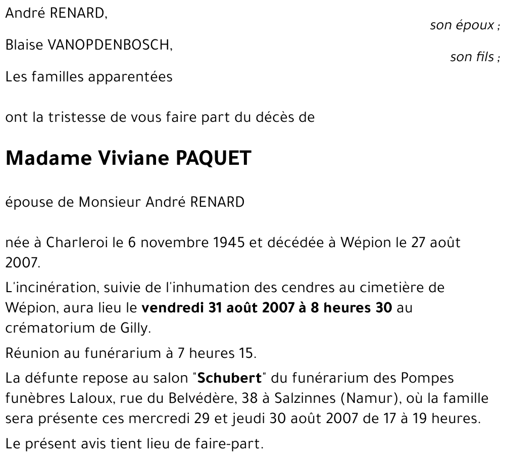 Viviane PAQUET