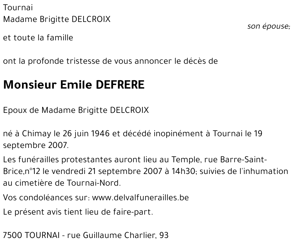 Emile DEFRERE