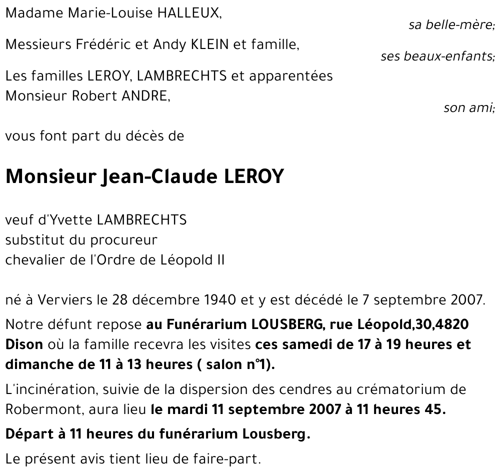 Jean-Claude LEROY