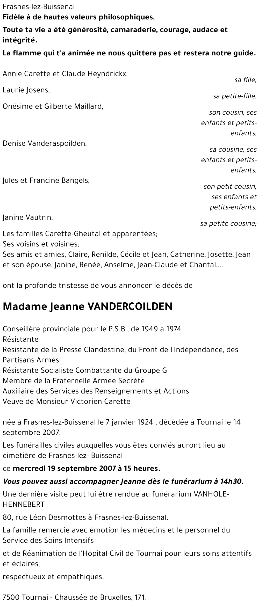 Jeanne VANDERCOILDEN