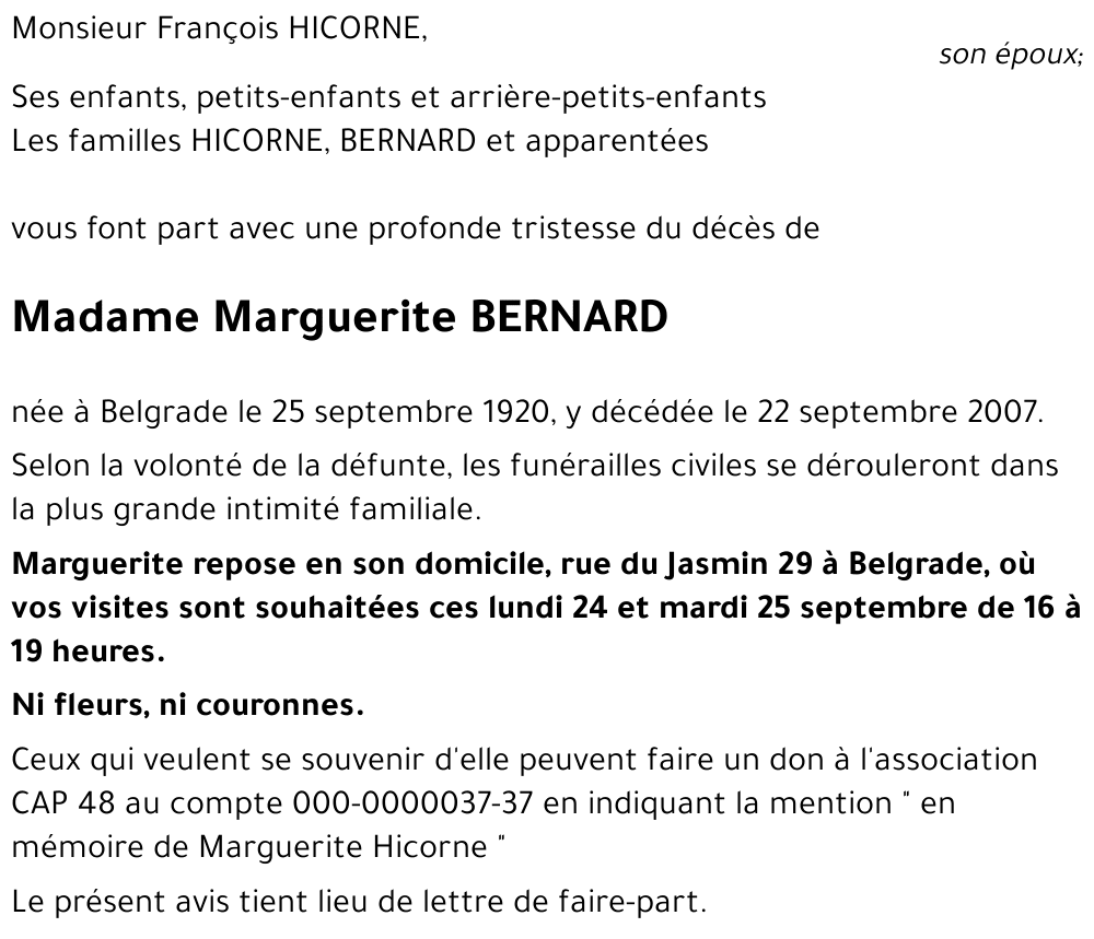 Marguerite BERNARD