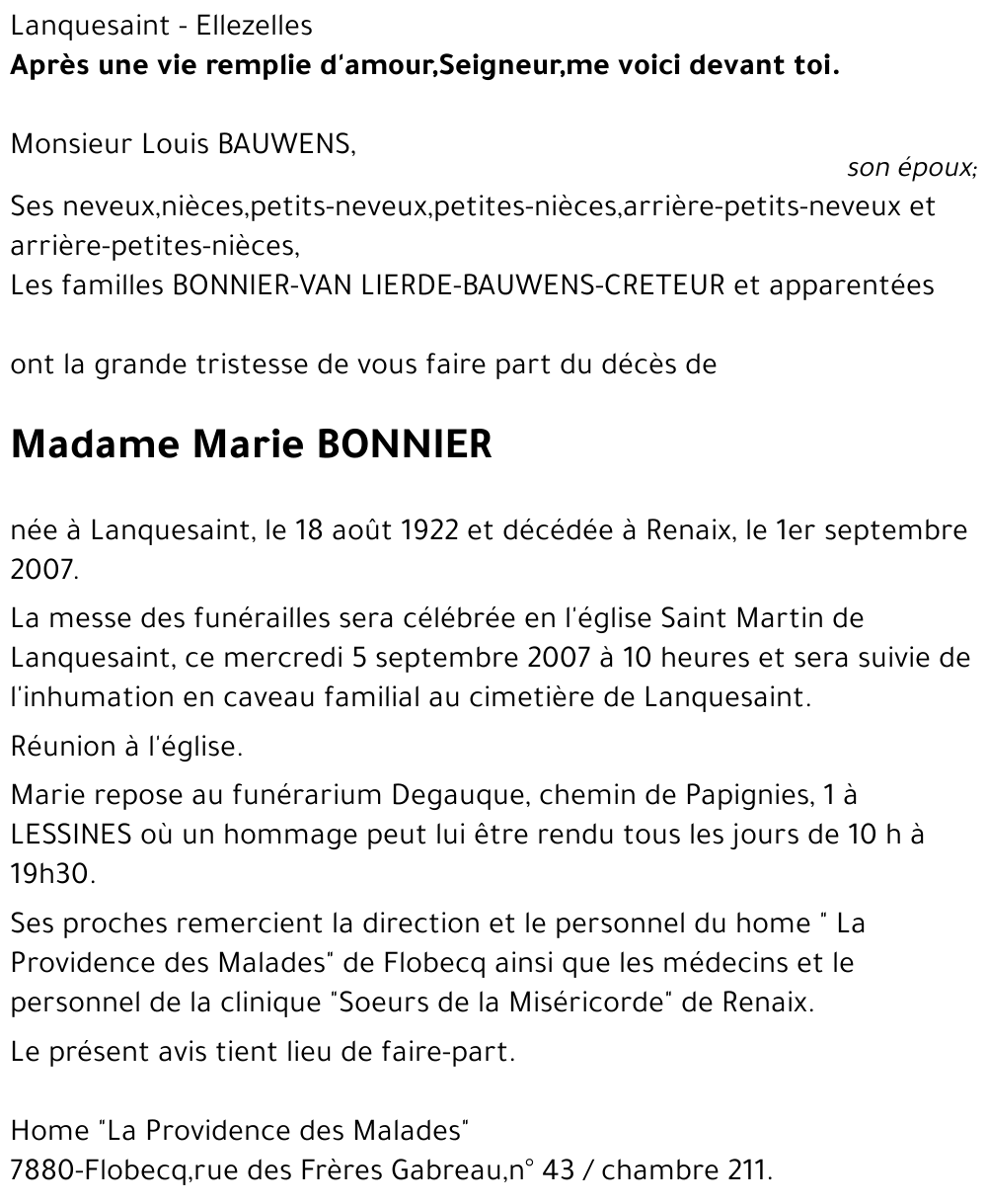 Marie BONNIER