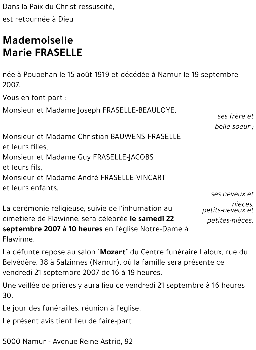 Marie FRASELLE