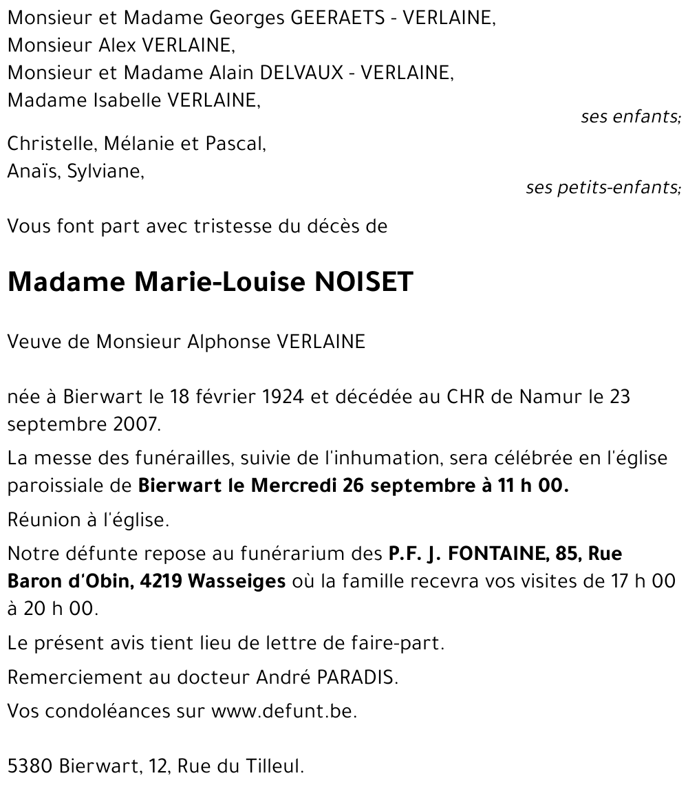 Marie-Louise NOISET