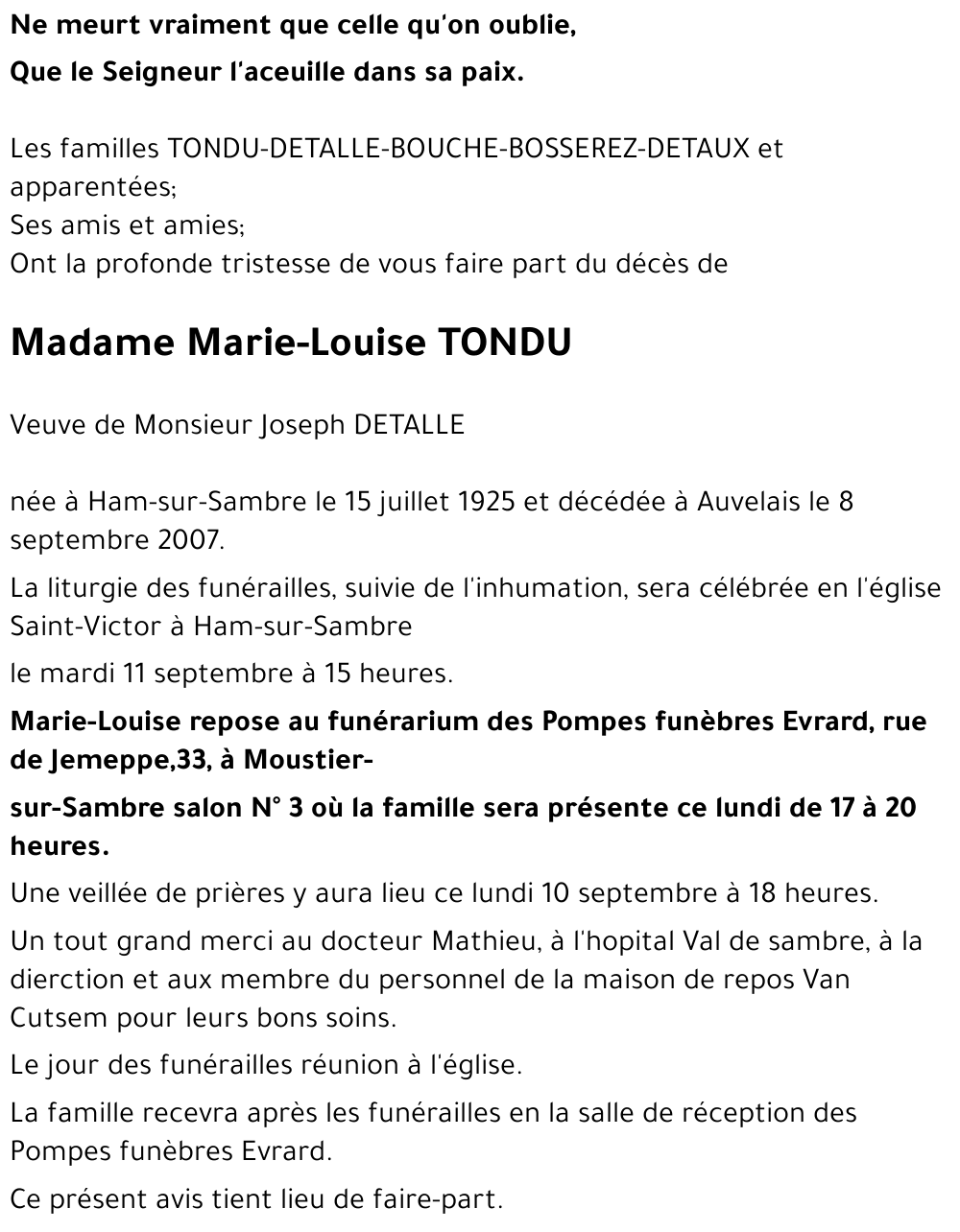 Marie-Louise TONDU