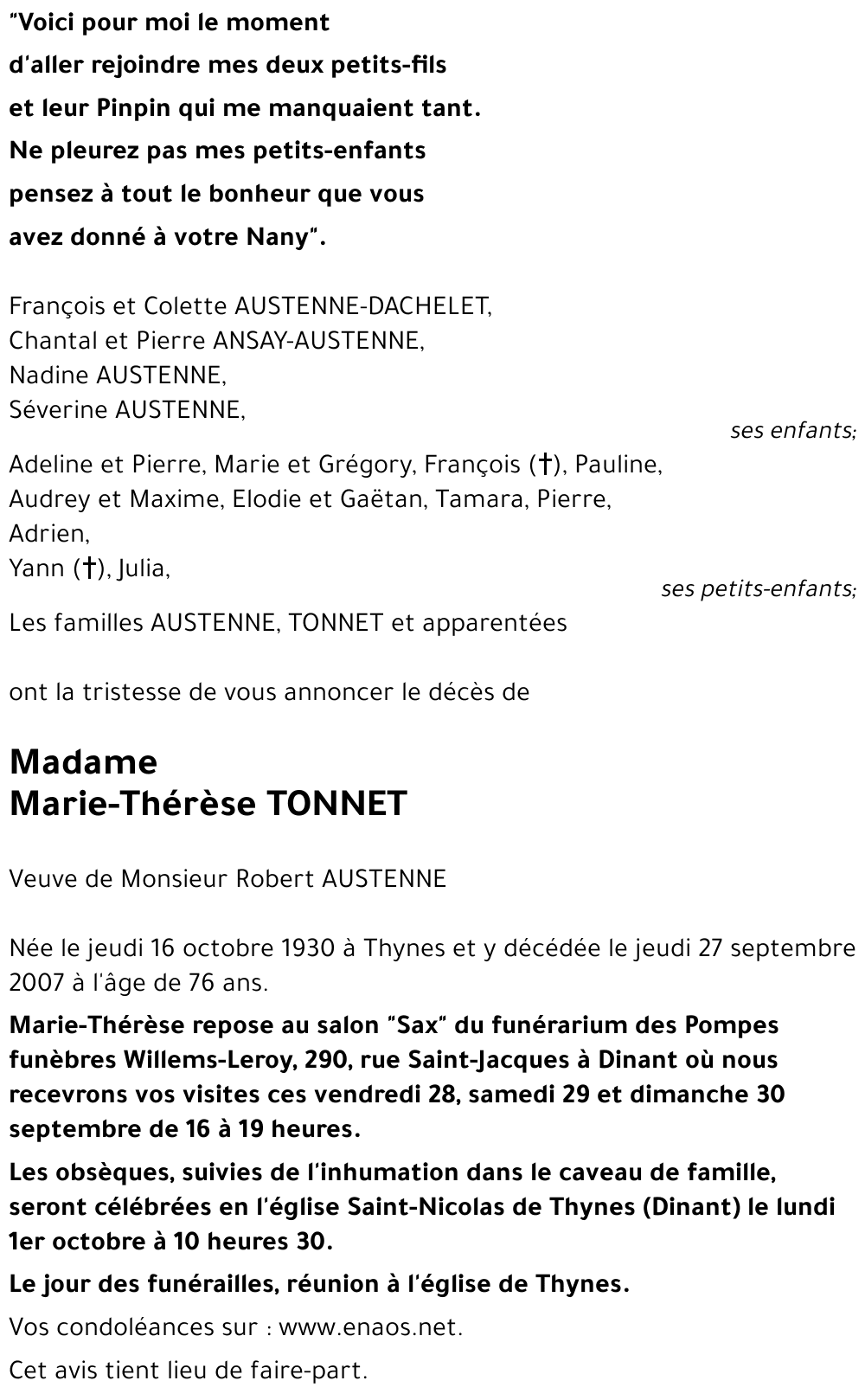 Marie-Thérèse TONNET