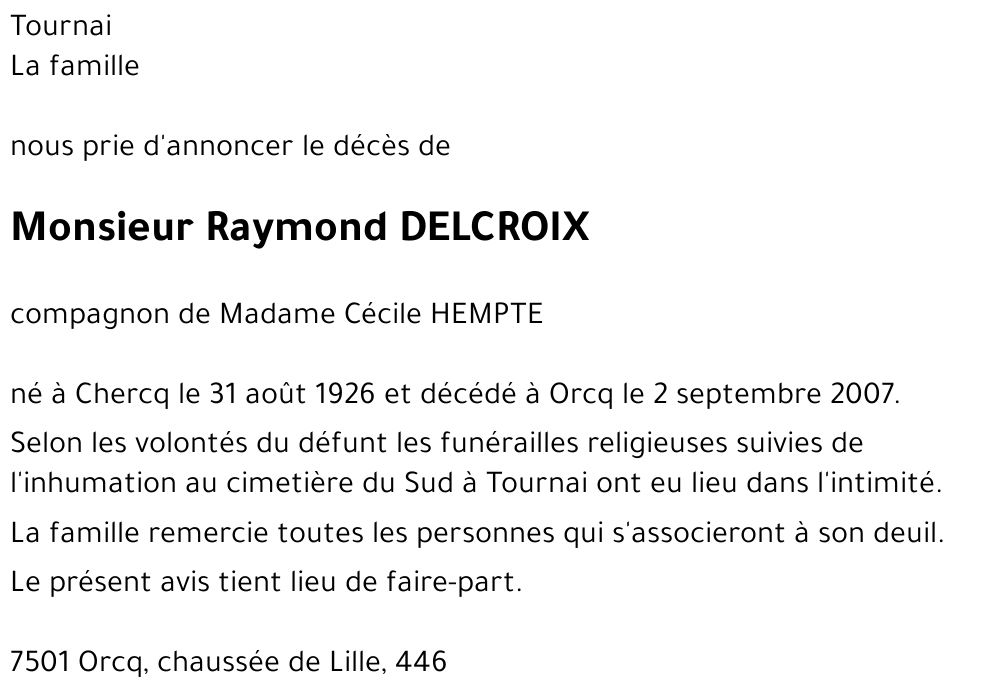 Raymond DELCROIX