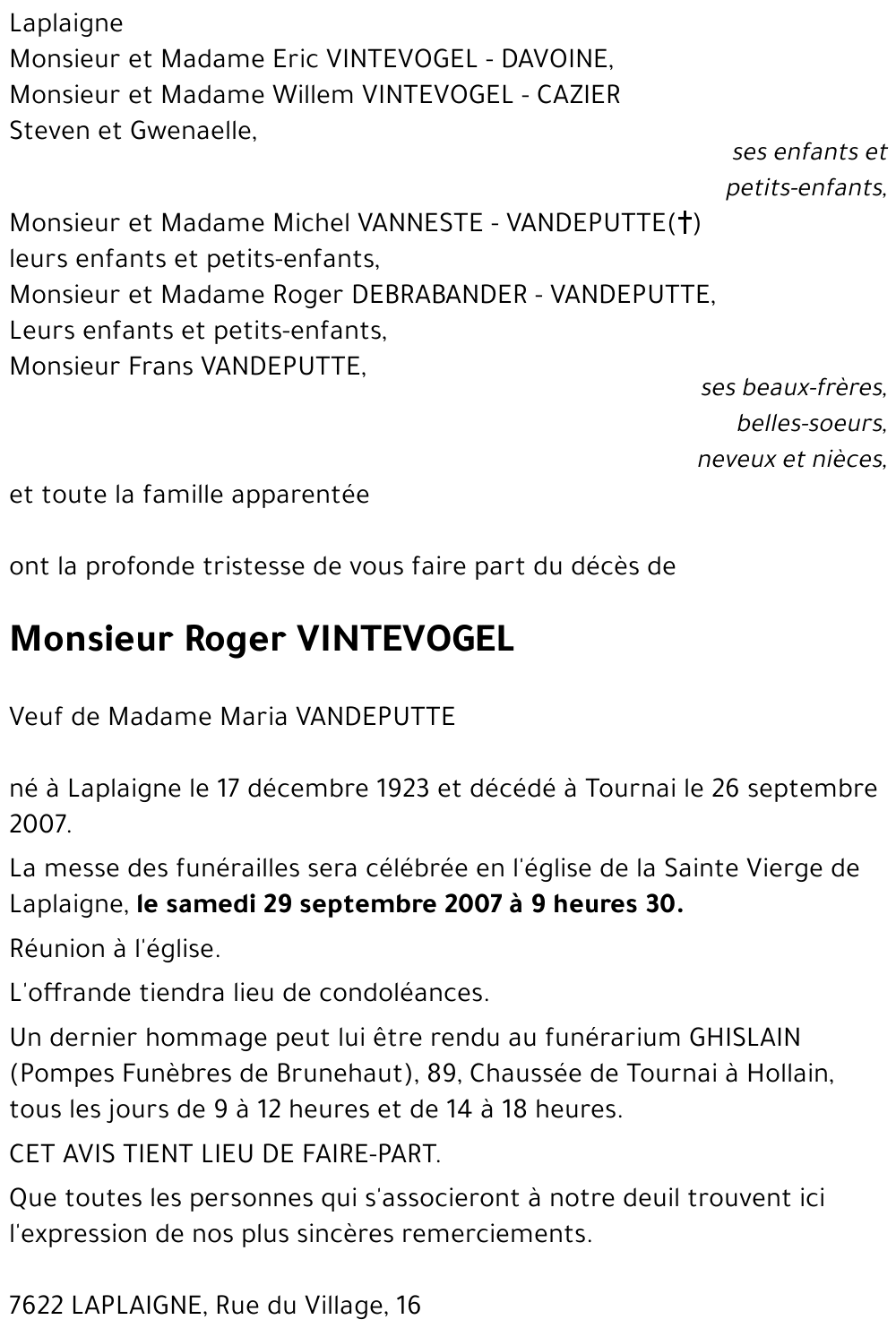 Roger VINTEVOGEL