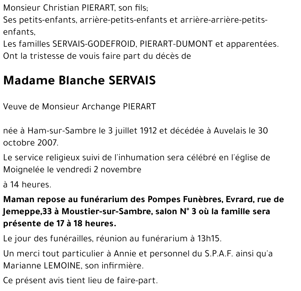 Blanche SERVAIS