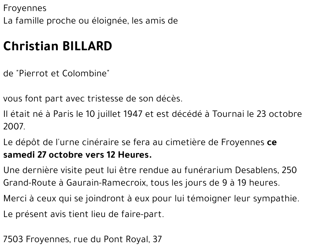 Christian BILLARD