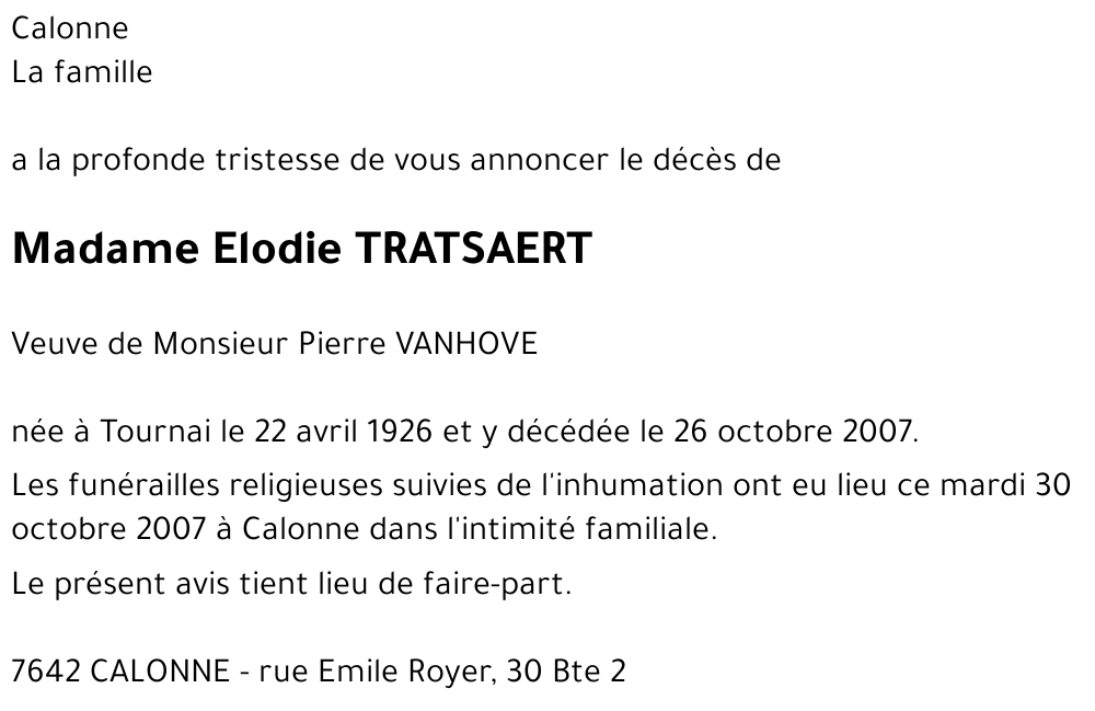 Elodie TRATSAERT