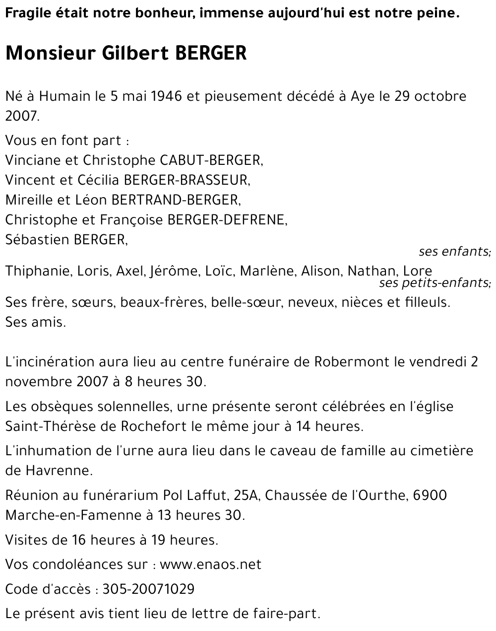 Gilbert BERGER