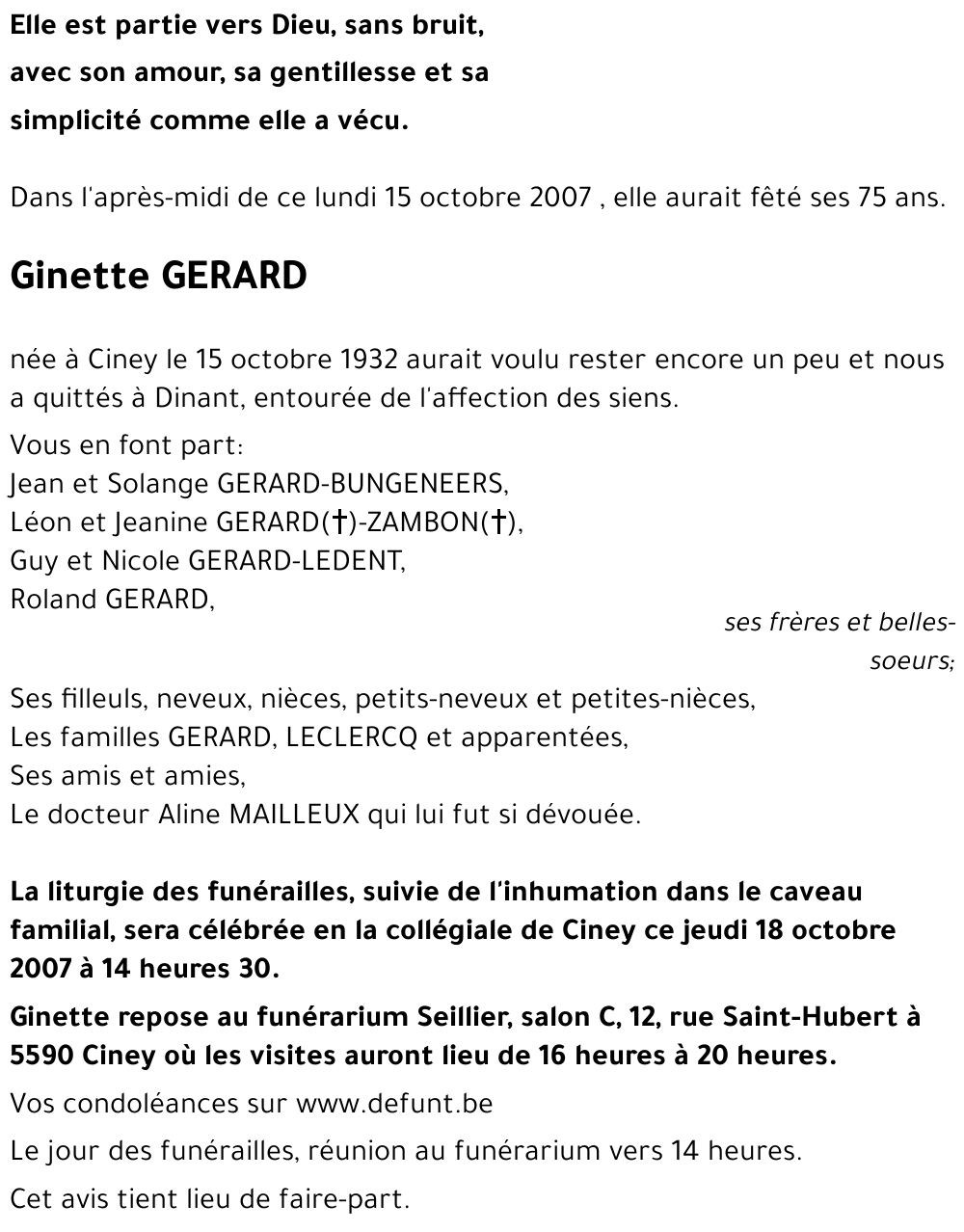 Ginette GERARD