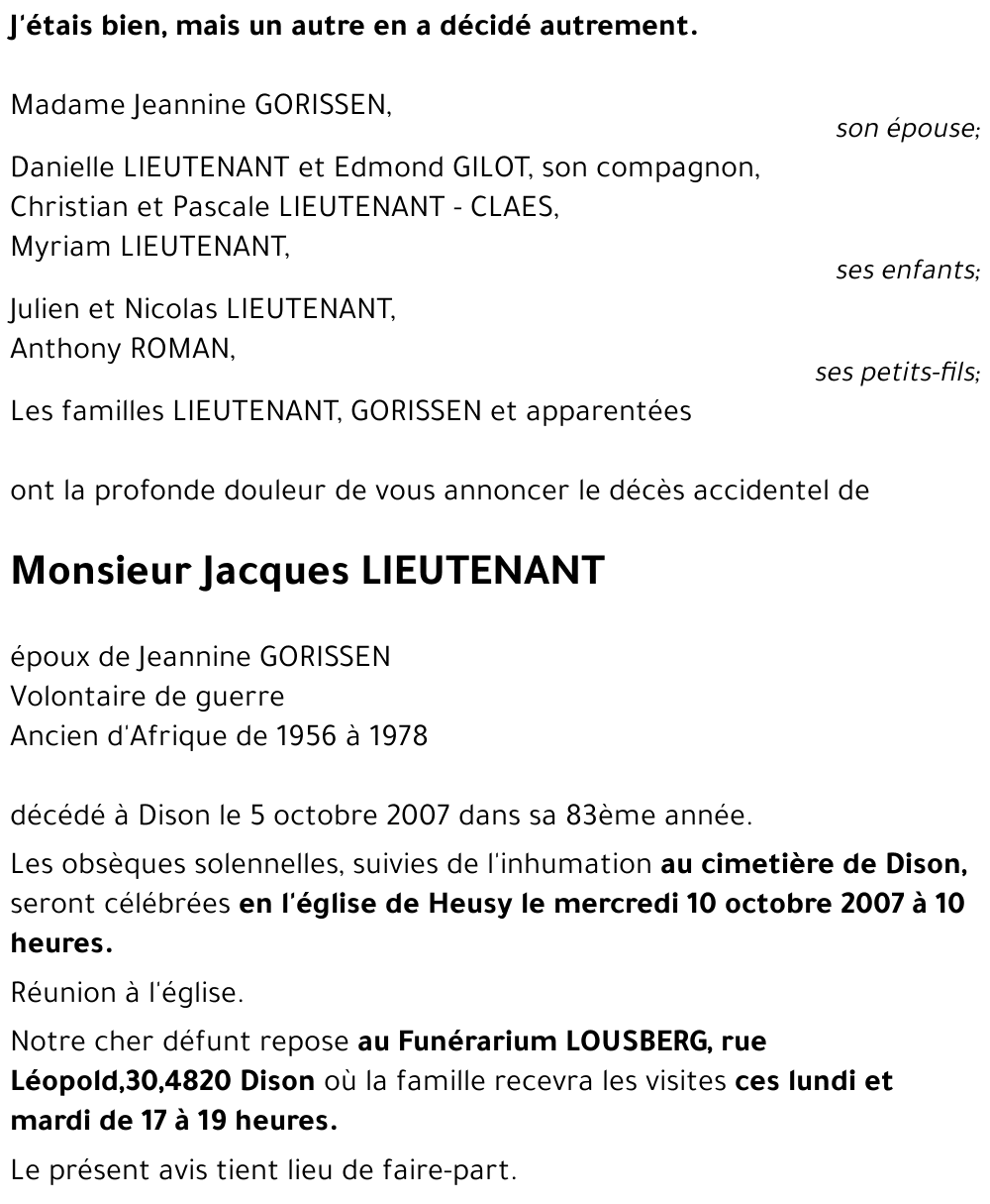 Jacques LIEUTENANT