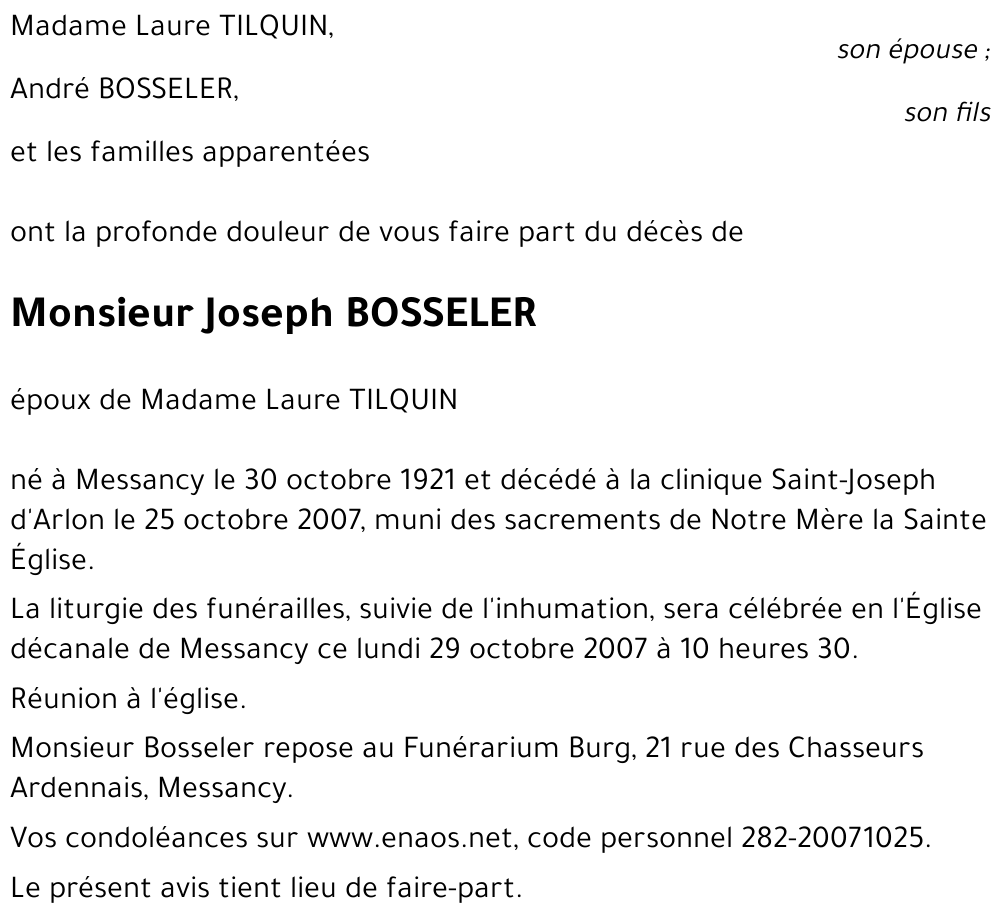 Joseph BOSSELER