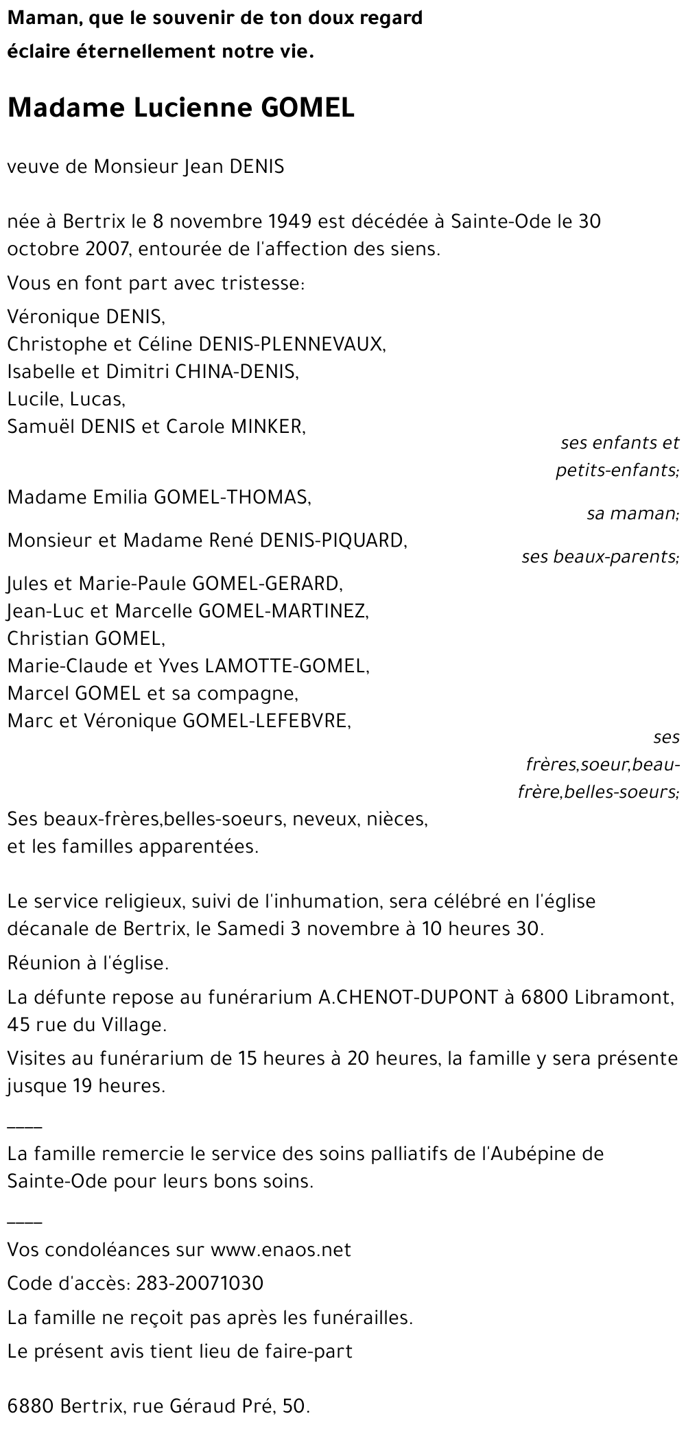 Lucienne GOMEL