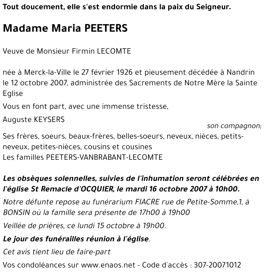 Maria PEETERS