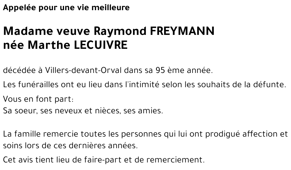 Marthe LECUIVRE