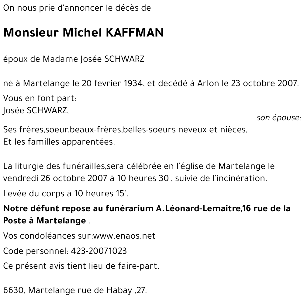 Michel KAFFMAN