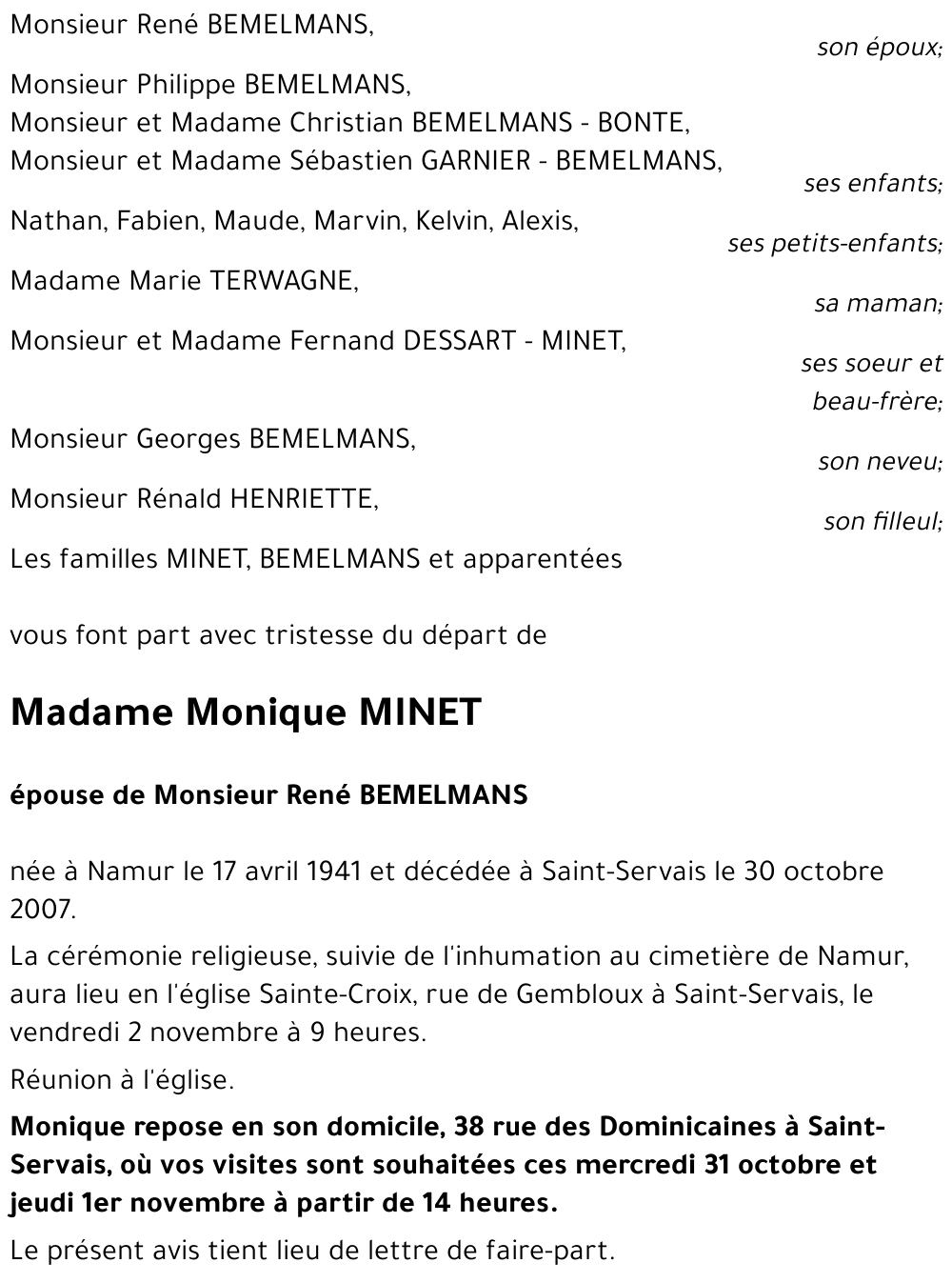 Monique MINET