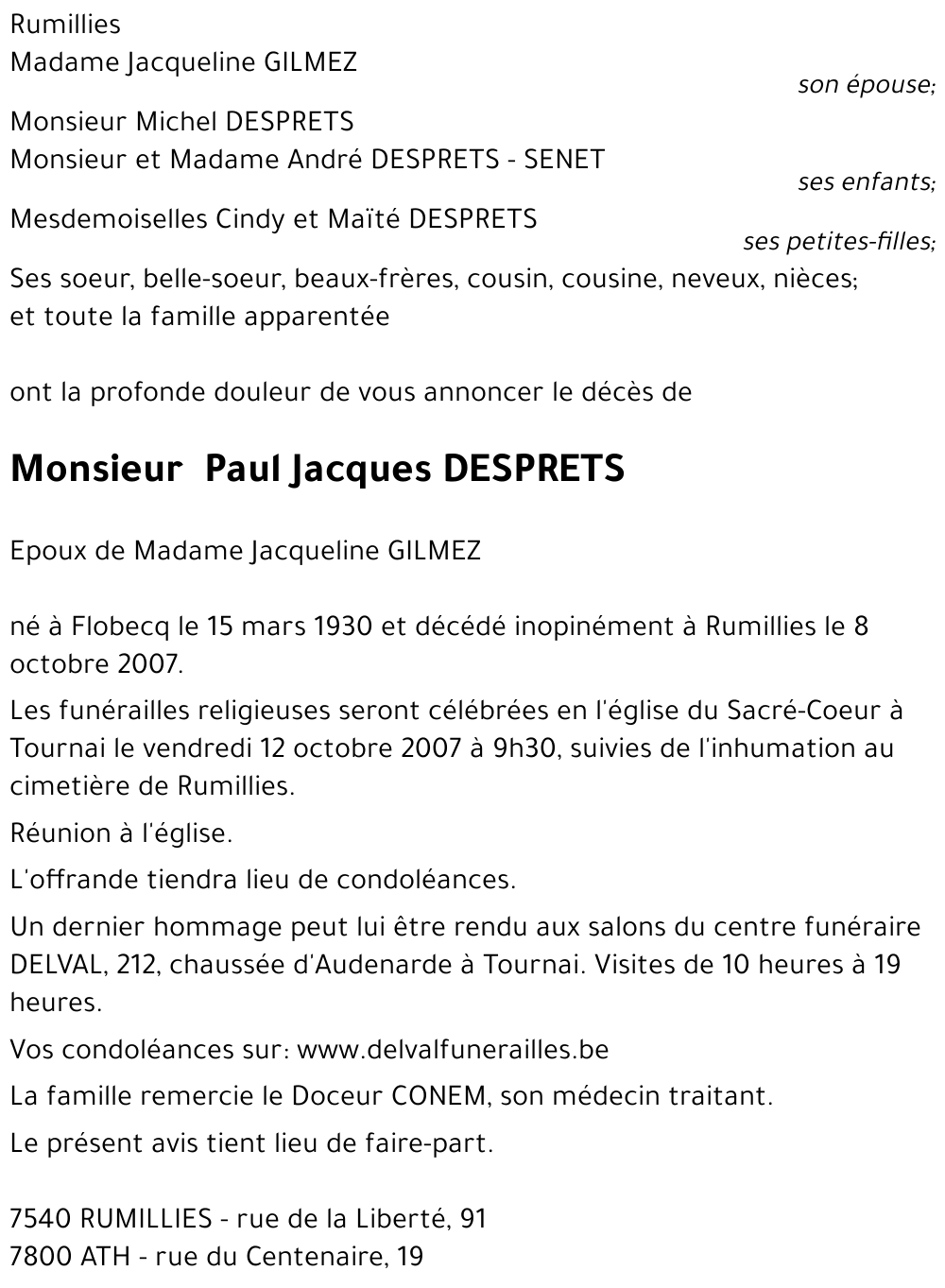 Paul DESPRETS