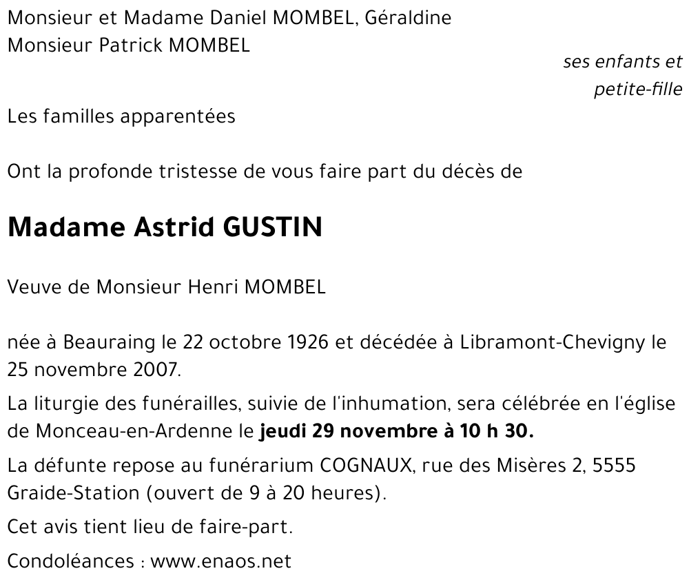 Astrid GUSTIN