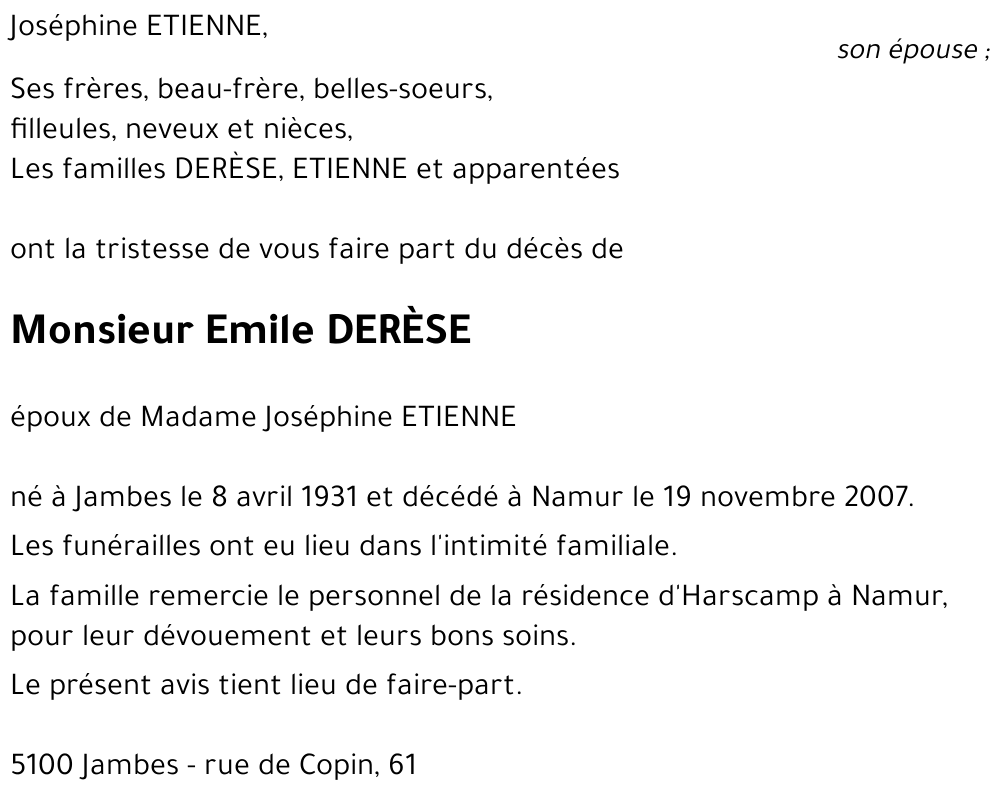 Emile DERÈSE