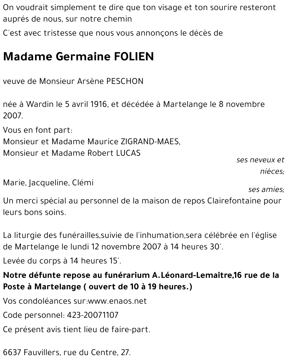 Germaine FOLIEN