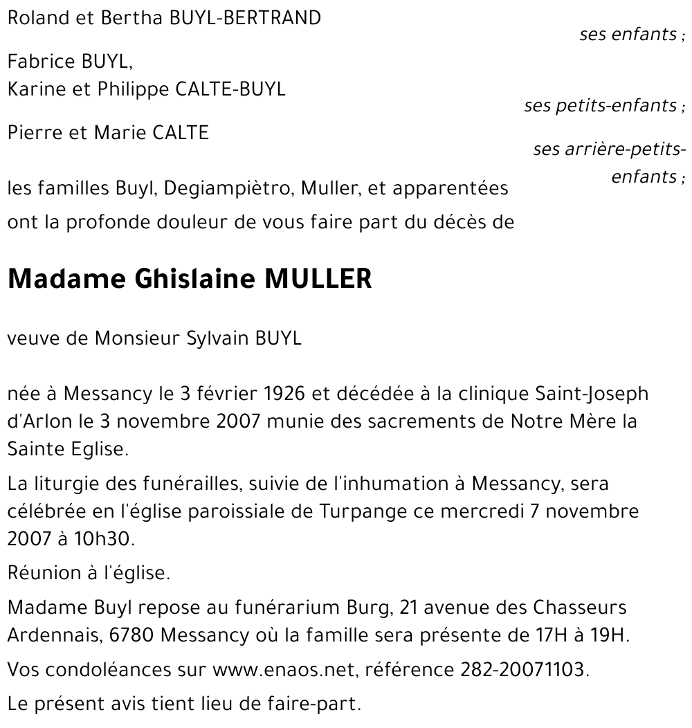 Ghislaine MULLER