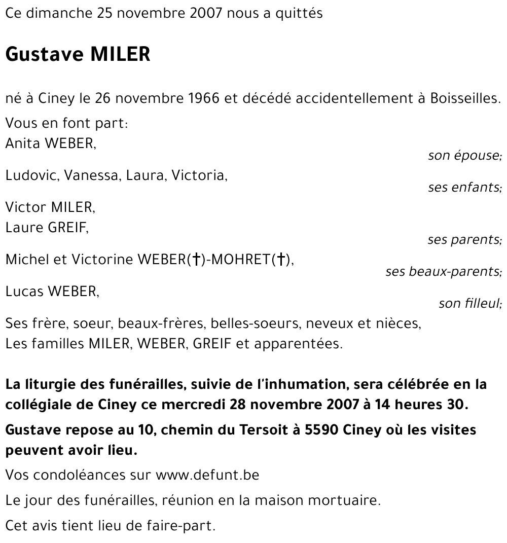 Gustave MILER