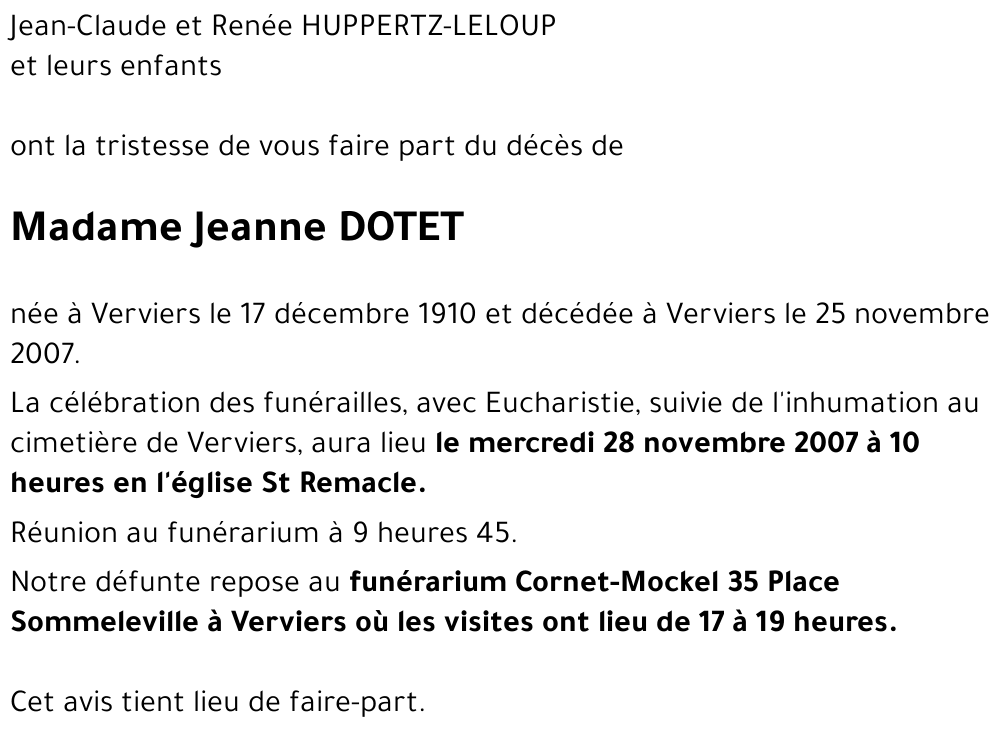 Jeanne DOTET