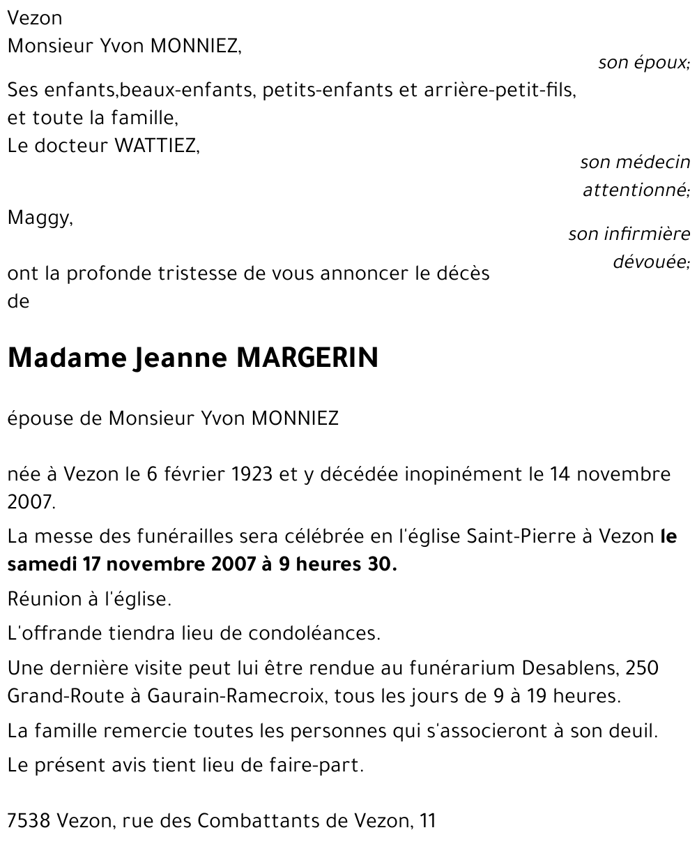 Jeanne MARGERIN