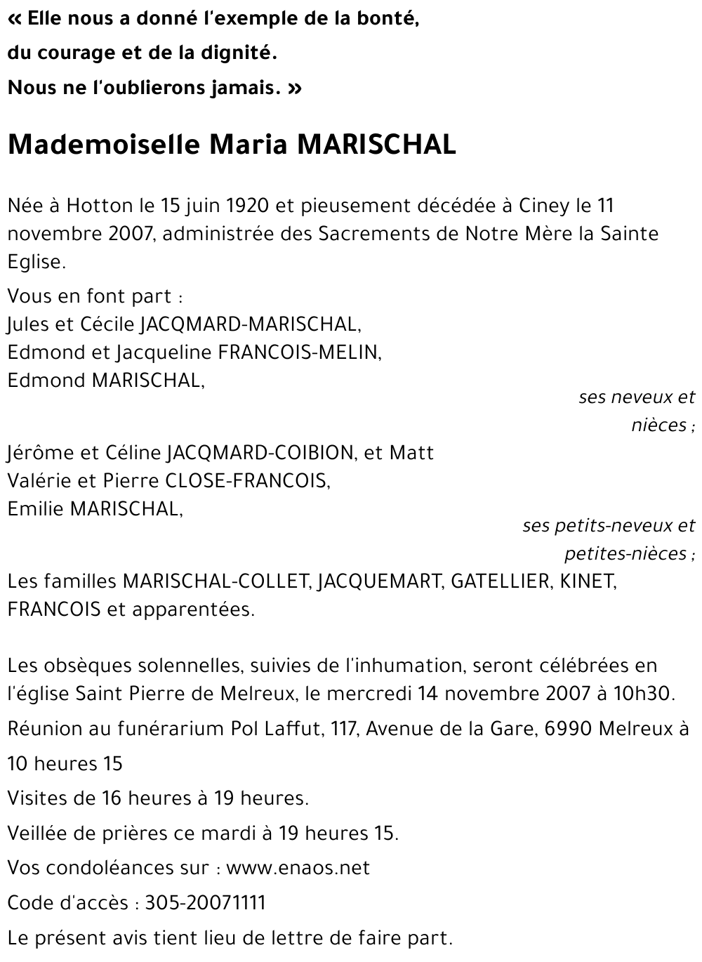 Maria MARISCHAL