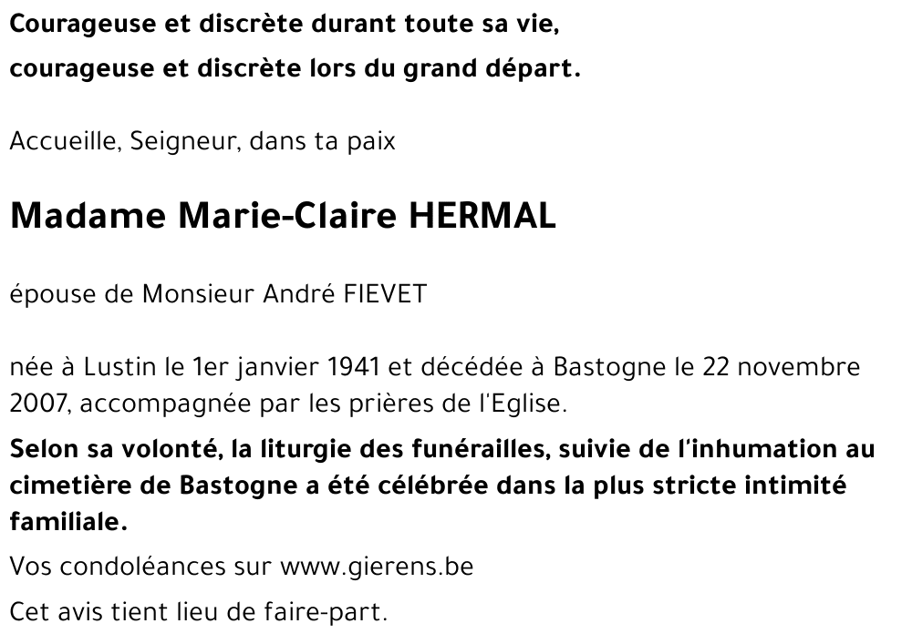 Marie-Claire HERMAL