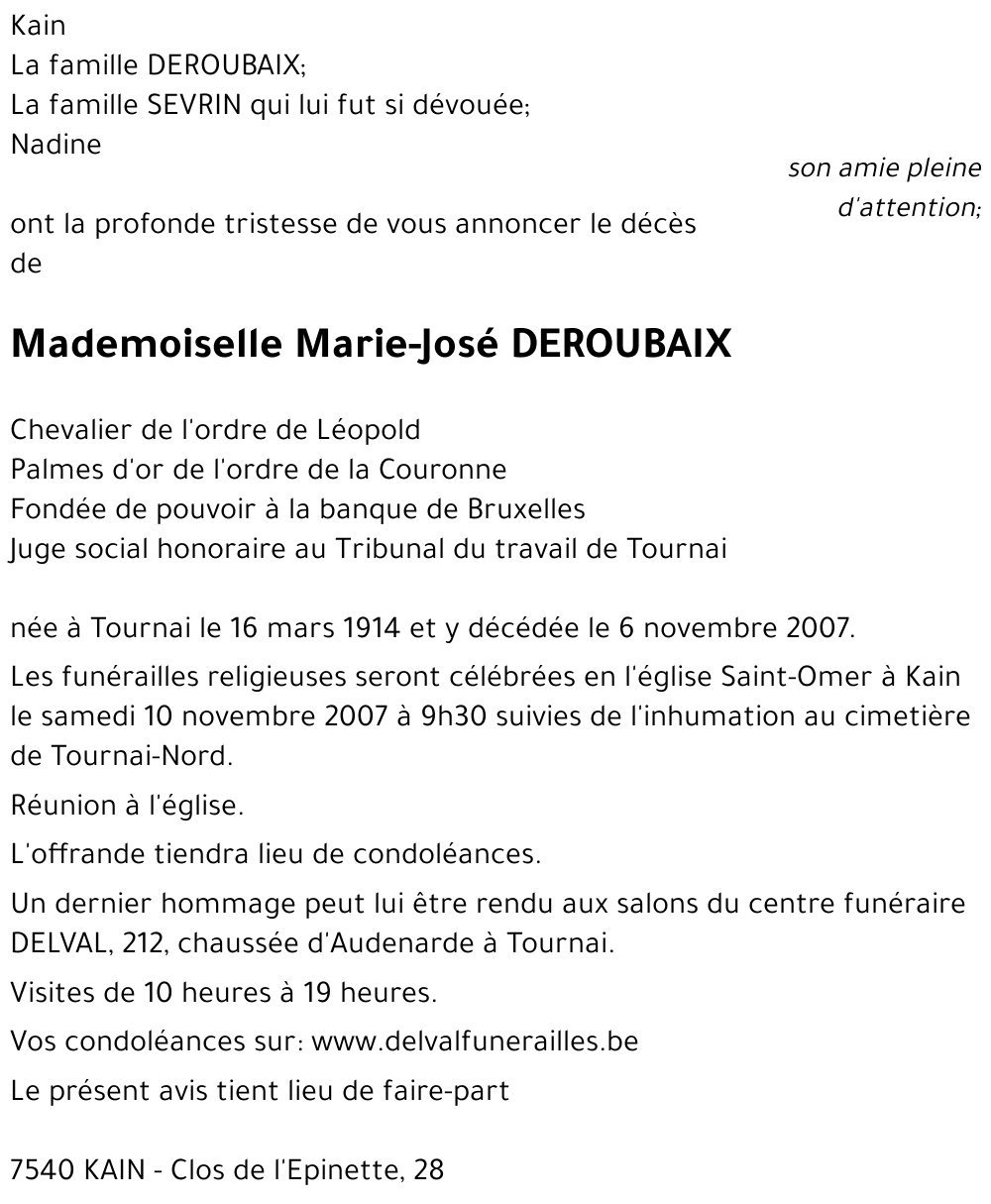 Marie DEROUBAIX