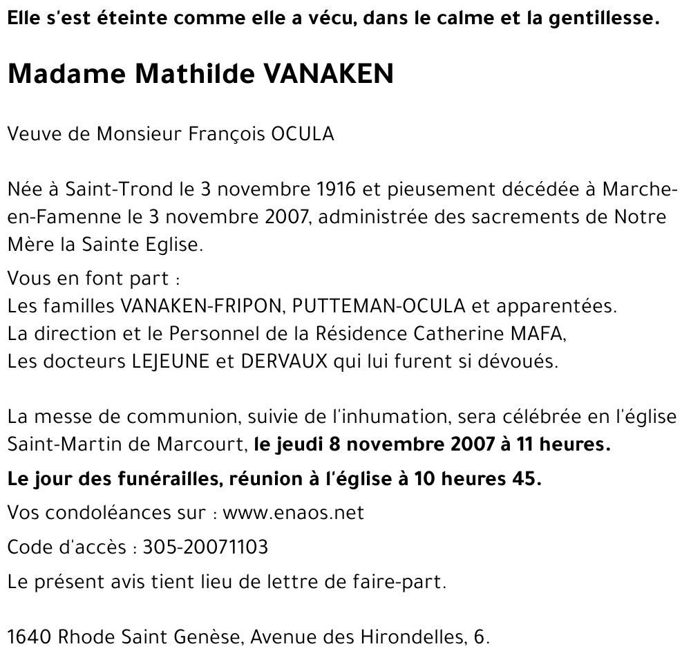 Mathilde VANAKEN