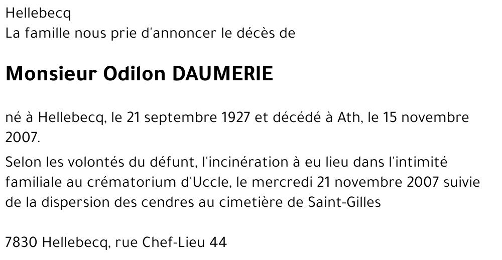 Odilon DAUMERIE