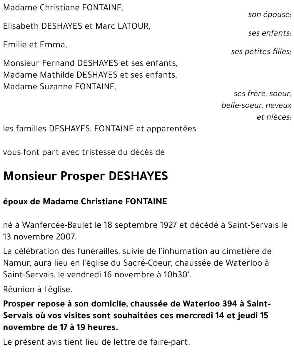 Prosper DESHAYES