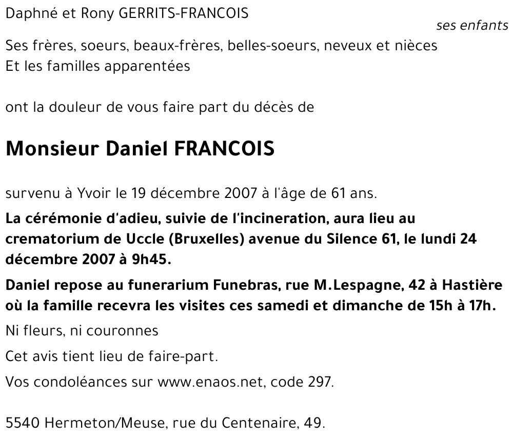 Daniel FRANCOIS