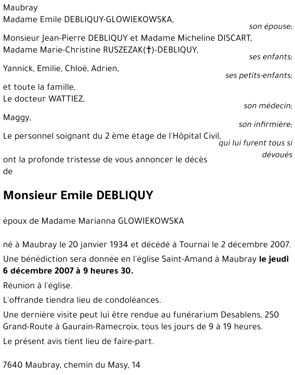 Emile DEBLIQUY