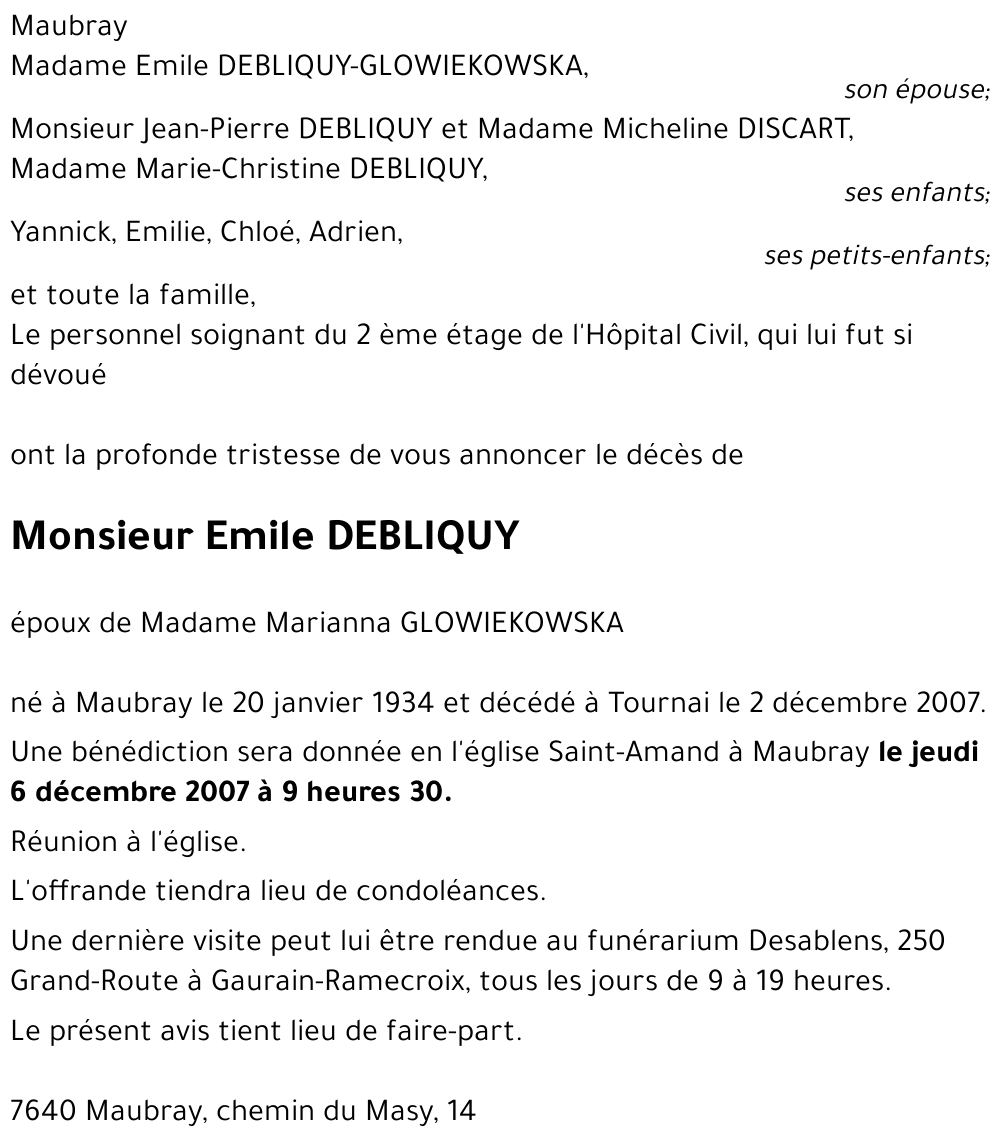 Emile DEBLIQUY